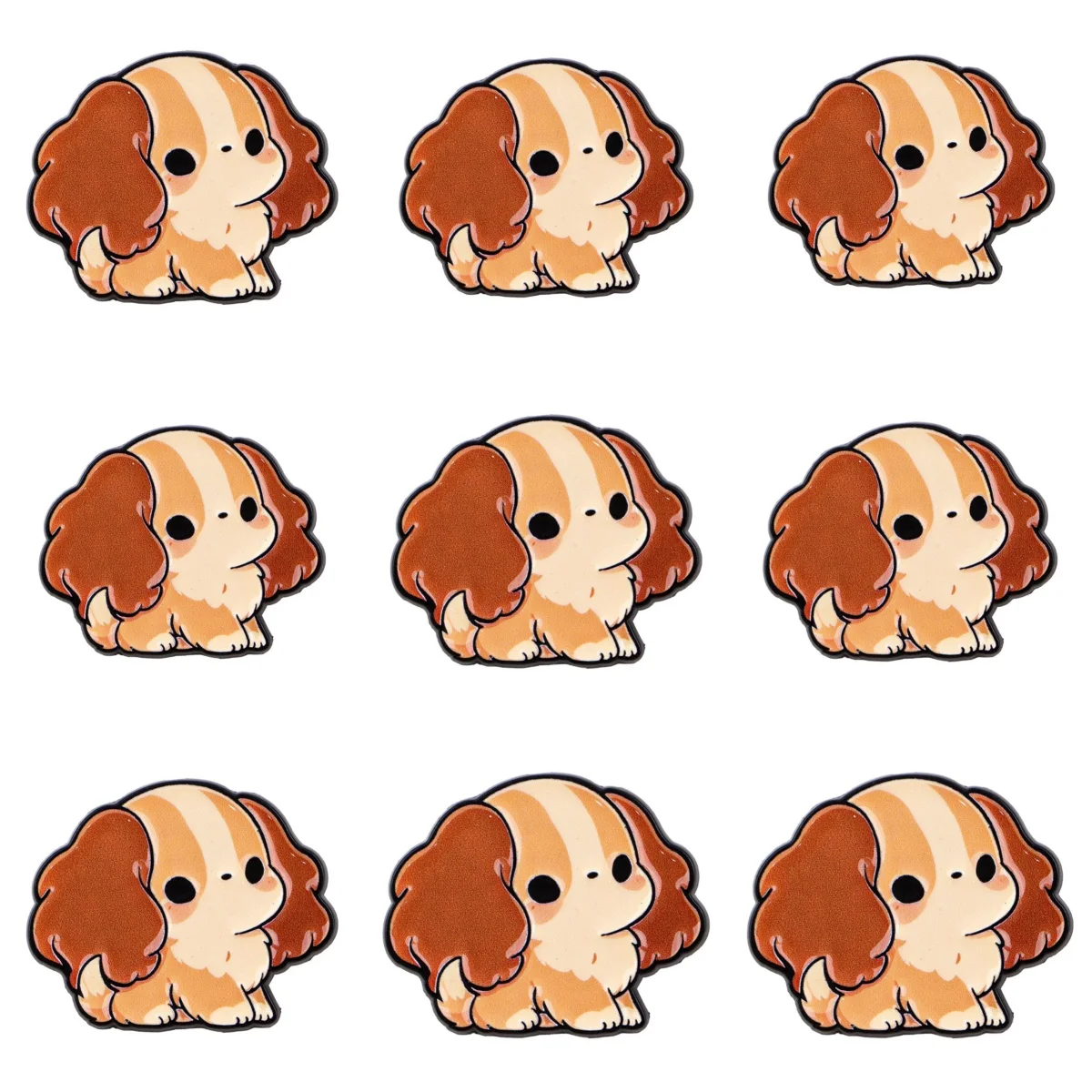 9pcs Cute Cavalier King Charles Spaniel Enamel Pin Set Cartoon Dog Lapel Brooch Badge Backpack Clothing Decor Jewelry Gift
