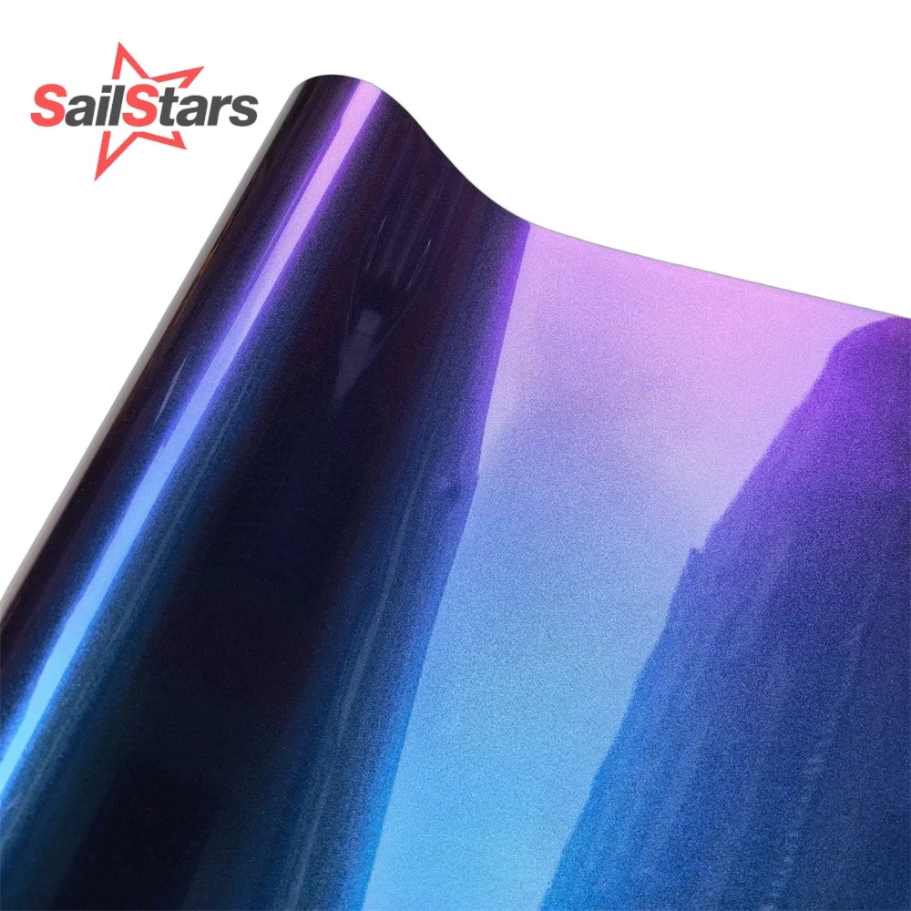 Car Stickers Glossy Purple Red Sparkle Diamond Chameleon Wrap Vinyl Color Change Protective Film For Automobiles
