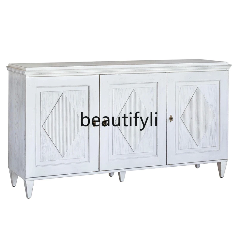 

French high-end solid wood cabinets American rural antique and old all-solid wood dish cabinets