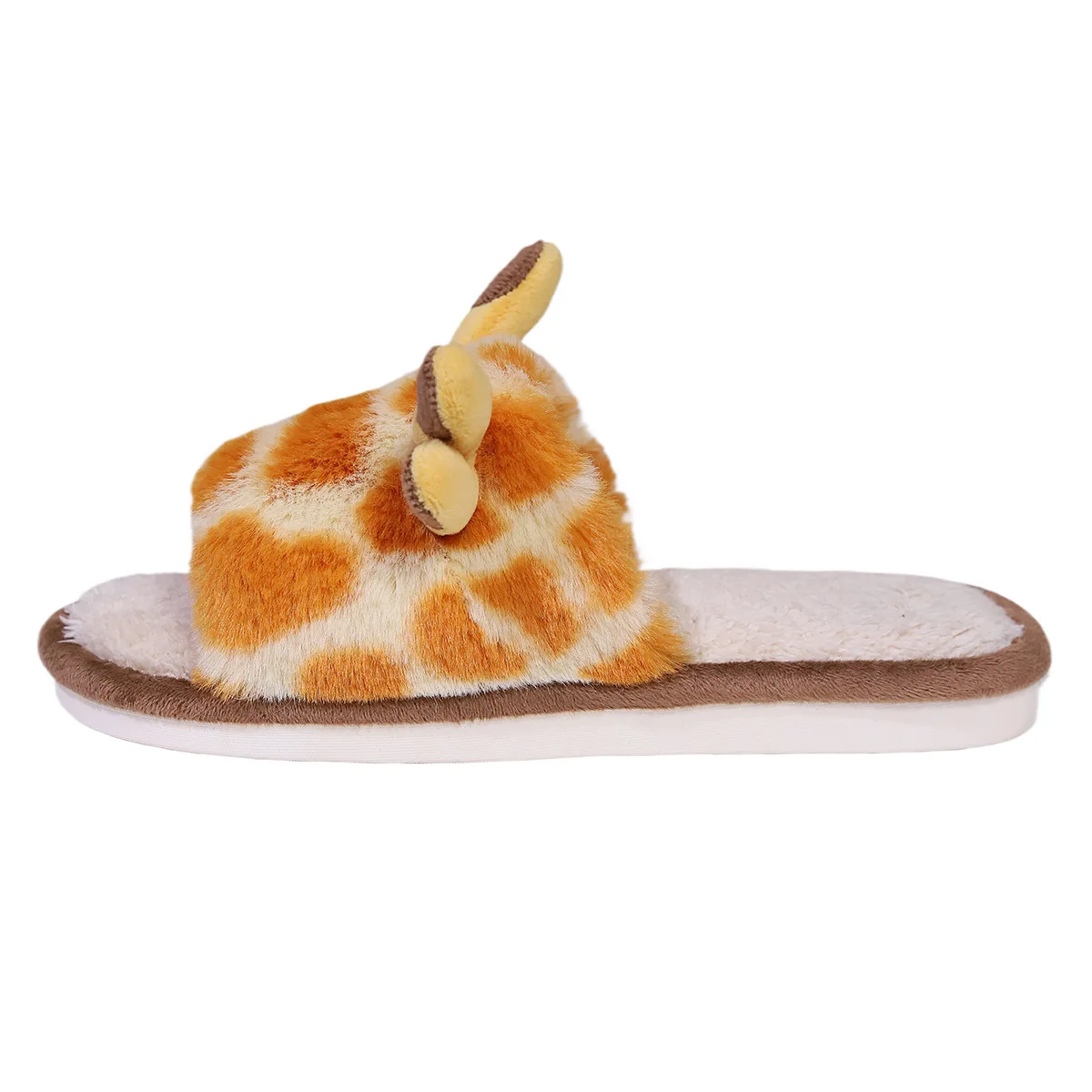 Cute Fluffy Slippers Women Home Casual Cartoon Deer Plush Designer Winter Shoes Girl 2024 Elegant Platform Slides House Big Size