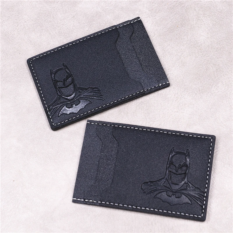 

Bat ID Wallet for Men Minimalist Front Pocket Card Holder With Cutout Superhero Face Mask Eyes On Left / Right Side Gift for Him