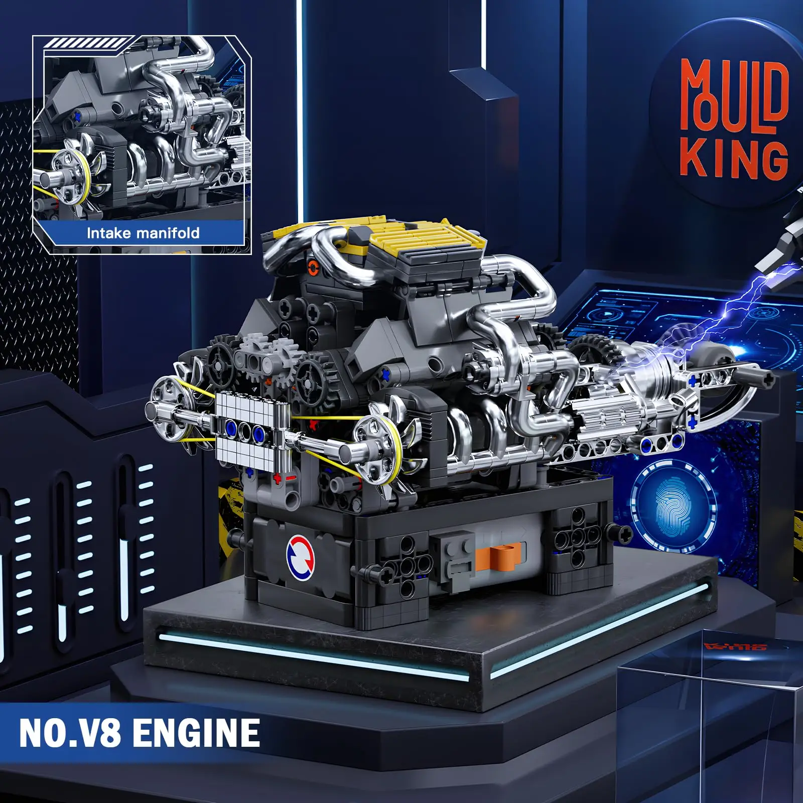 Kit de construção de motor MK 10207 V12 e V8 com modelo STEM de trabalho de motor para adultos e adolescentes 14 +, kit de engenharia mecânica DIY (761 peças