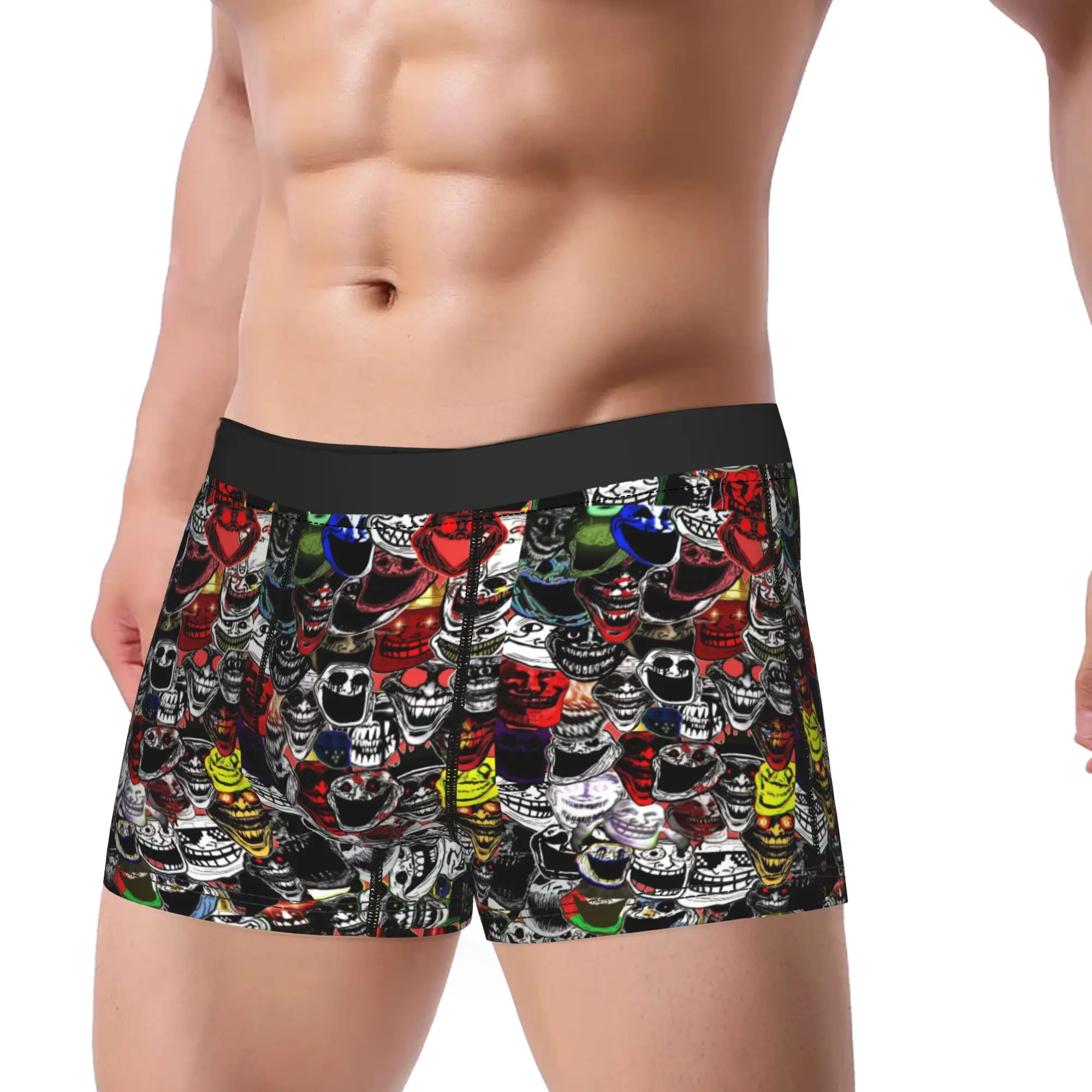 Rage Comic Trollfac Underwear Crazy  Men Underpants Printing Elastic Trunk Hot Sale Shorts Briefs Plus Size