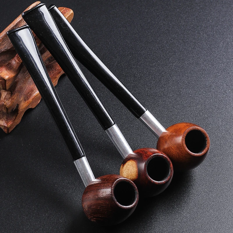 New 1pc Vintage Enchase jade Wooden Smoking Pipe Tobacco Cigarettes Cigar Pipes Men Smoke Pipe