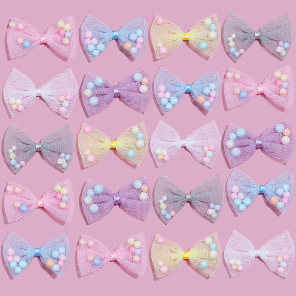 10Pcs 30*40mm Candy Farbe Fliege Applique Für DIY Kopfbedeckungen Dekor Kleidung Hut Nähen Liefert Zubehör patches