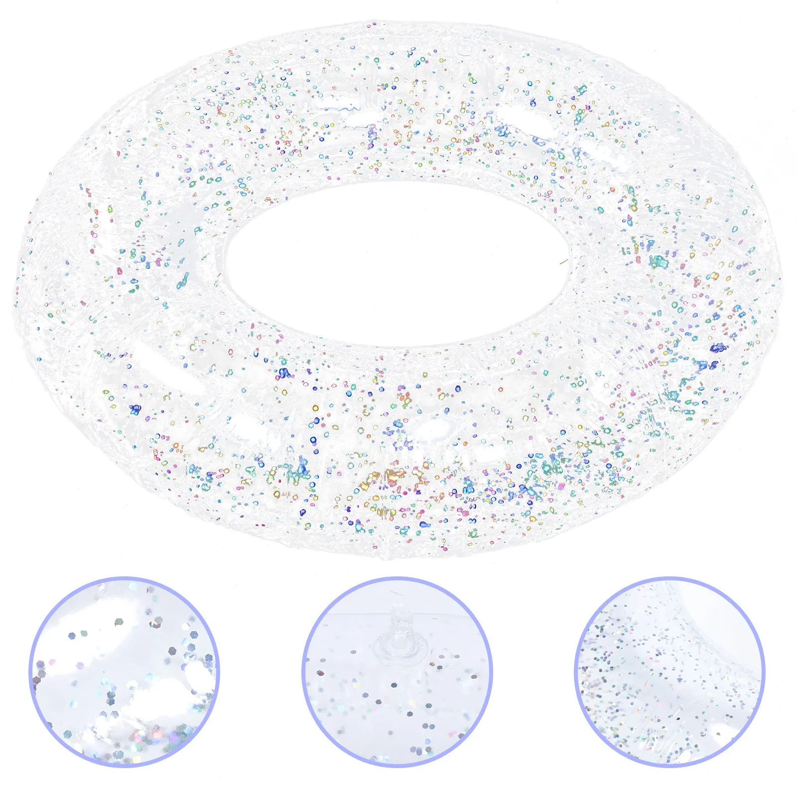 Pool Float Ring Inflatable - Glitterpailletten, transparante opblaasbare zwemband voor peuters