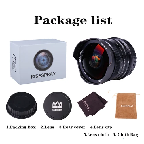 Imagen 2 del producto Nuevo RISESPRAY 7,5 mm f2.8 II 190 ° Lente ojo de pez fija Manual APS-C para Sony E Canon Fuji OLYMPUS M3/4 Panasonic