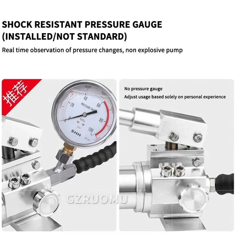 High Pressure Hydraulic Manual Pump CP-700 Portable Hydraulic Pump 700Kg/cm² 1000CC Hand Operated Pump With Pressure Gauge