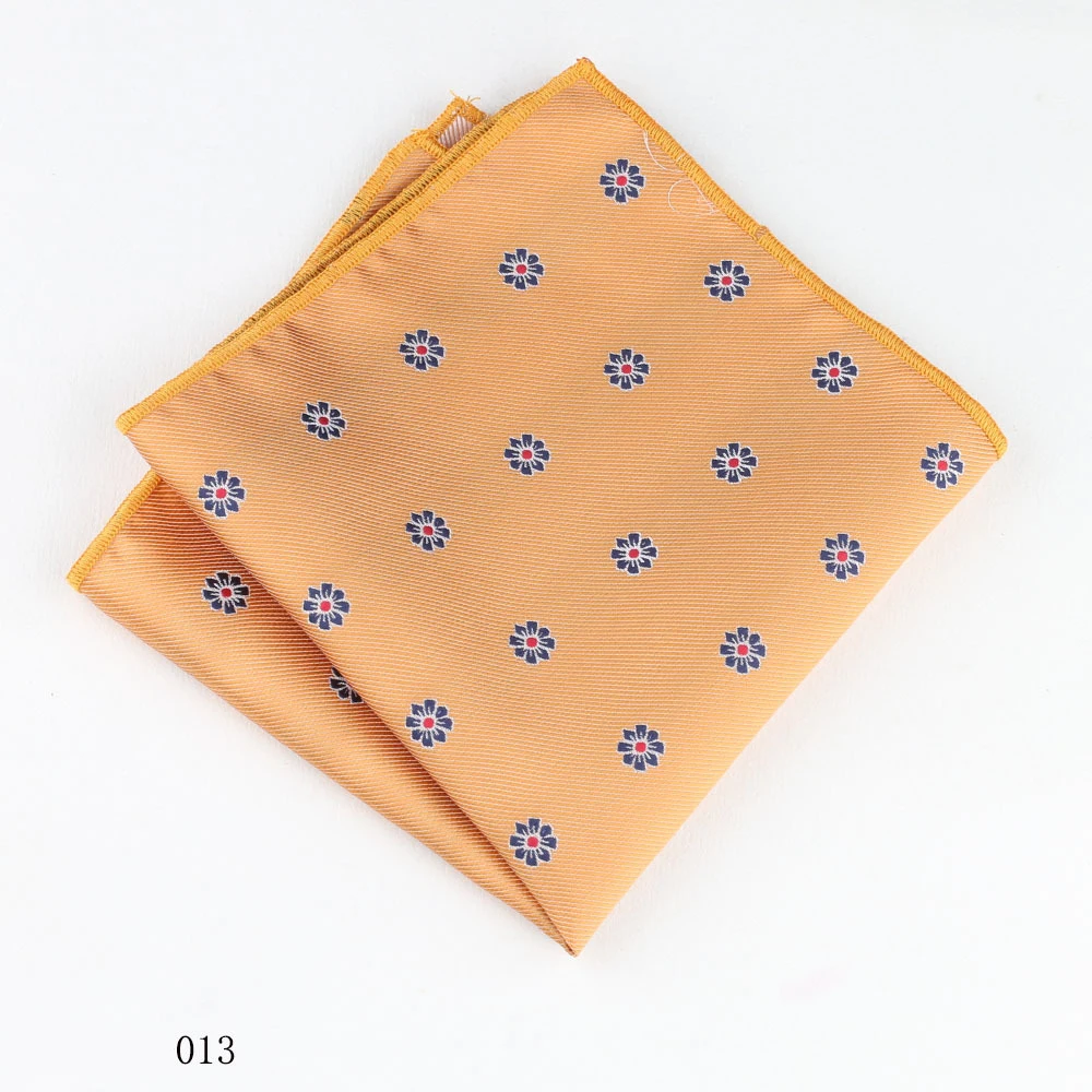 2025 новый дизайн 24 см коричневый белый цветочный мужской карманный платок из полиэстера жаккардовый полосатый носовой платок деловой формальный свадебный платок