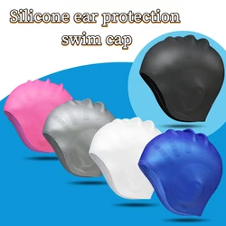 Durable Silicone Swimming Cap with Ear Pockets for Adults and Teens - Protects Long Hair and Provides High Elasticity