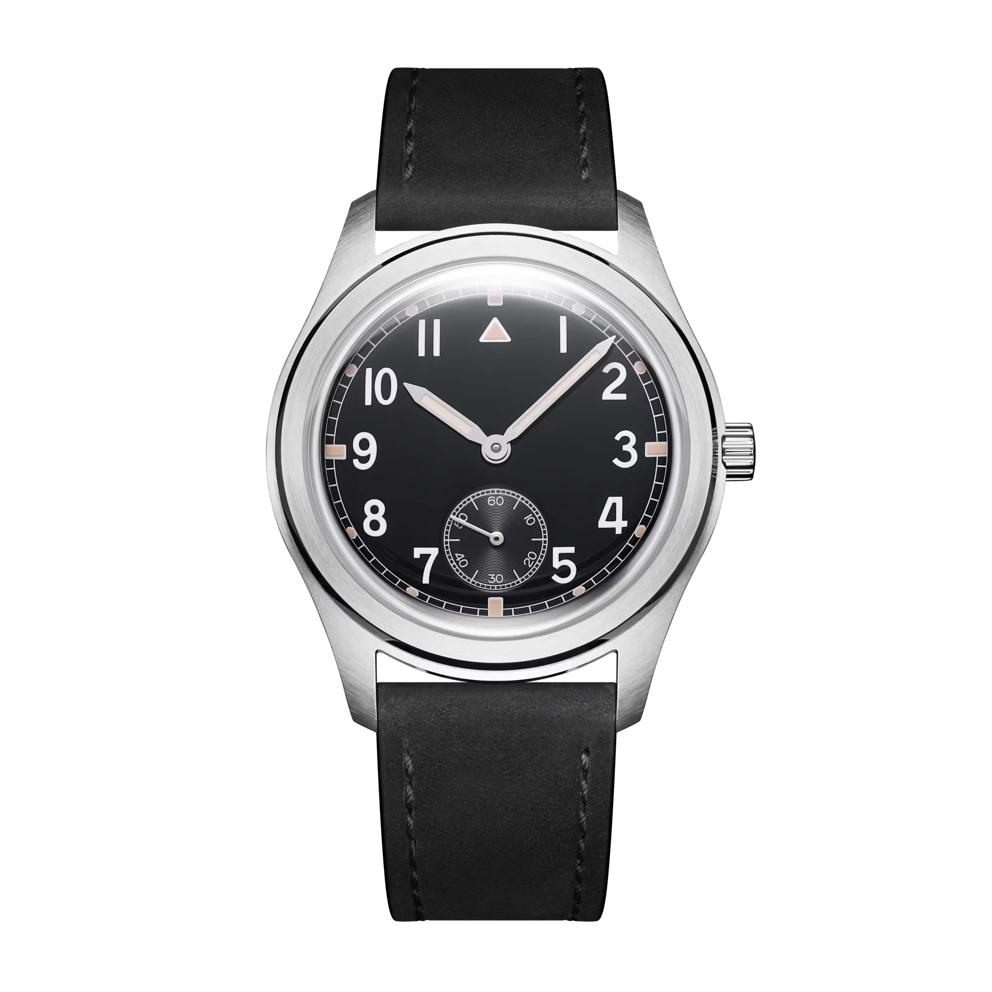 Fashion New 38mm Silver Case Pink Dial Mechanical Automatic Men Wristwatch relogios masculino Leather Strap Glass Back Cover