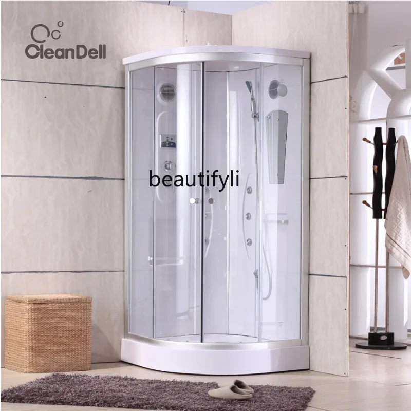 cqyShower room Glass bathroom Steam arc fan partition Toilet Tempered glass Bath room