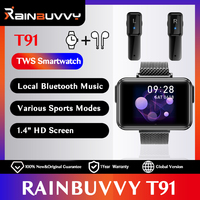 Rainbuvvy T91 Smart Watch With Bluetooth Earphones 1.4\