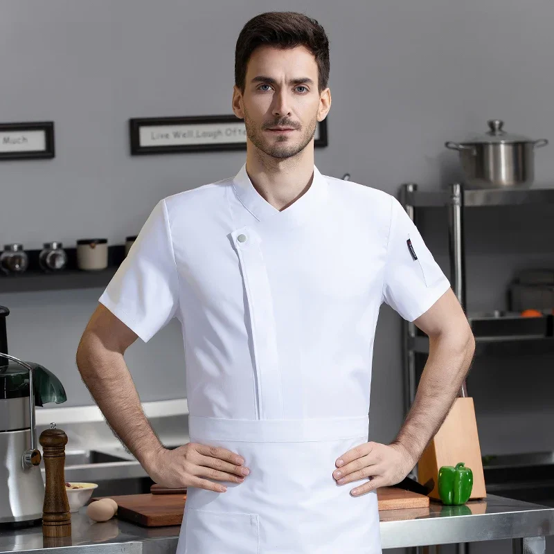 Catering Chef Uniform Hotel Kitchen Work Clothes Restaurant Cooking Shirt Bakery Waiter Overalls Hot Pot BBQ Cook Jacket