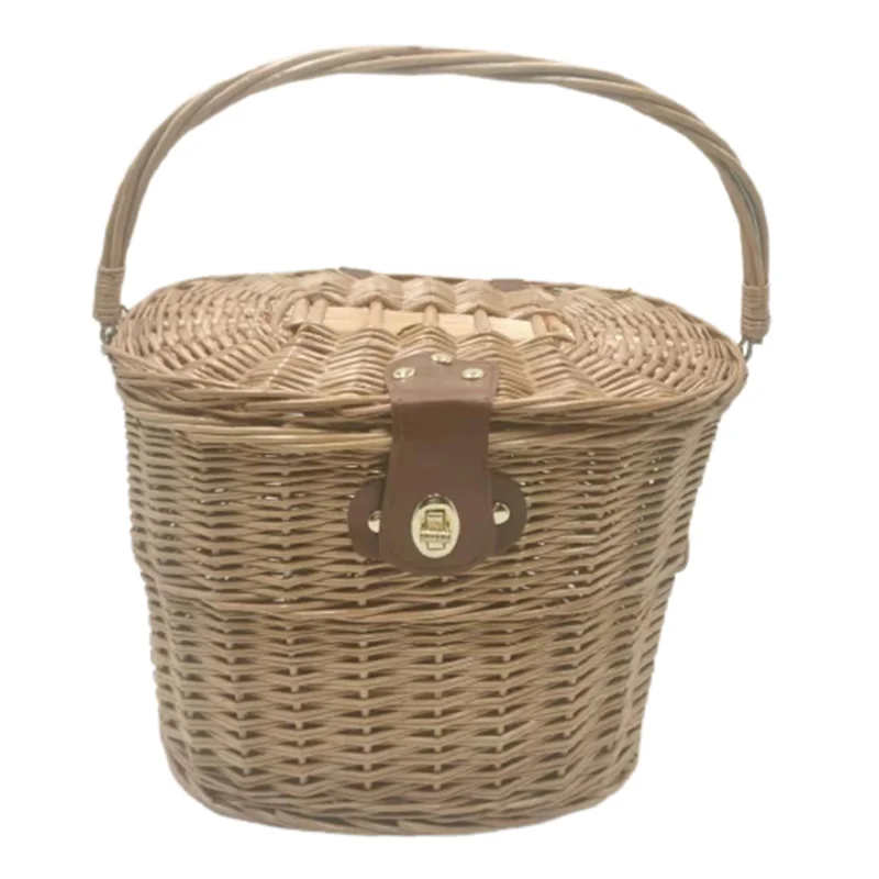 Bicycle Universal Retro Rattan Basket, Disassembly Basket, Quick and Convenient