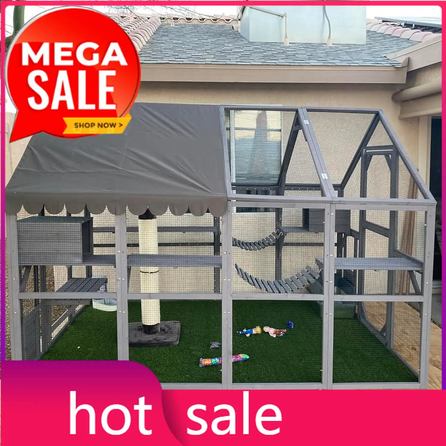 

Уличный вольер-домик для кошек с очень большой входной дверью, деревянный кошачий домик-клетка, комнатный манеж с платформами, небольшой домик