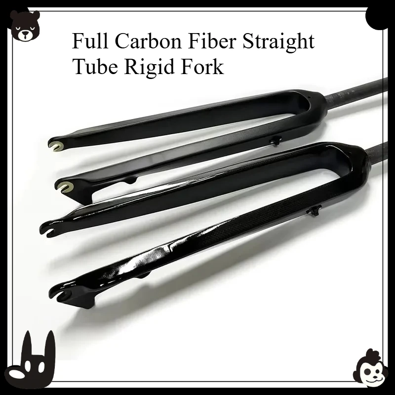 Full Carbon Fiber Straight Tube Rigid Fork Ultralight High Rigidity MTB Mountain Bike Front Fork Cycling Parts
