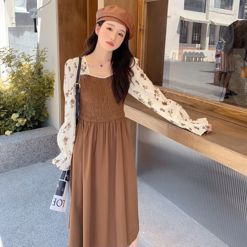 Midi Black Party Square Neck Woman Long Sleeve Dress Prom Clothing Beach Designer High Quality Luxury On Sales Dresses for Women