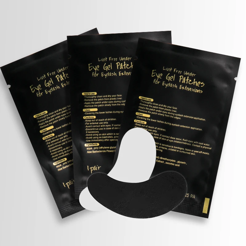 50 pares de remendos de olho preto extensão de cílios sob almofadas de olho maquiagem cílios remendo ponta adesivos almofadas para extensão de cílios almofadas uv