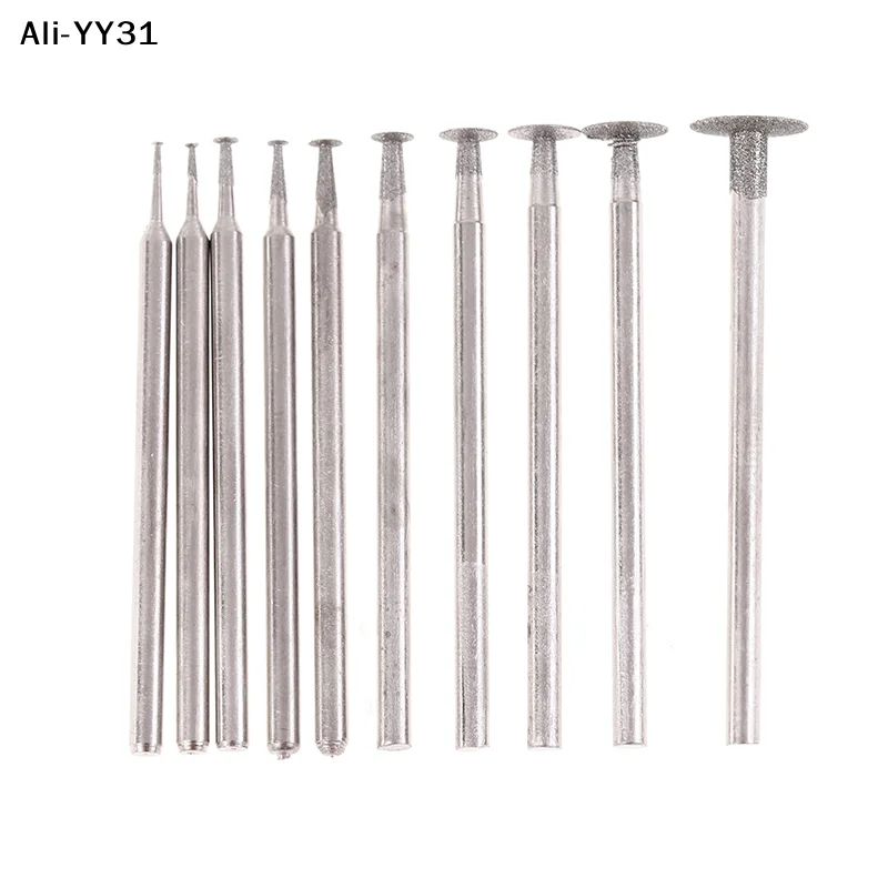 

【Au1】10Pcs 2026 New Grinding Bit Accessory Ultra-Thin T Head Shank Diamond Mounted Point Stone Jade Carve Polish Engrave Tool