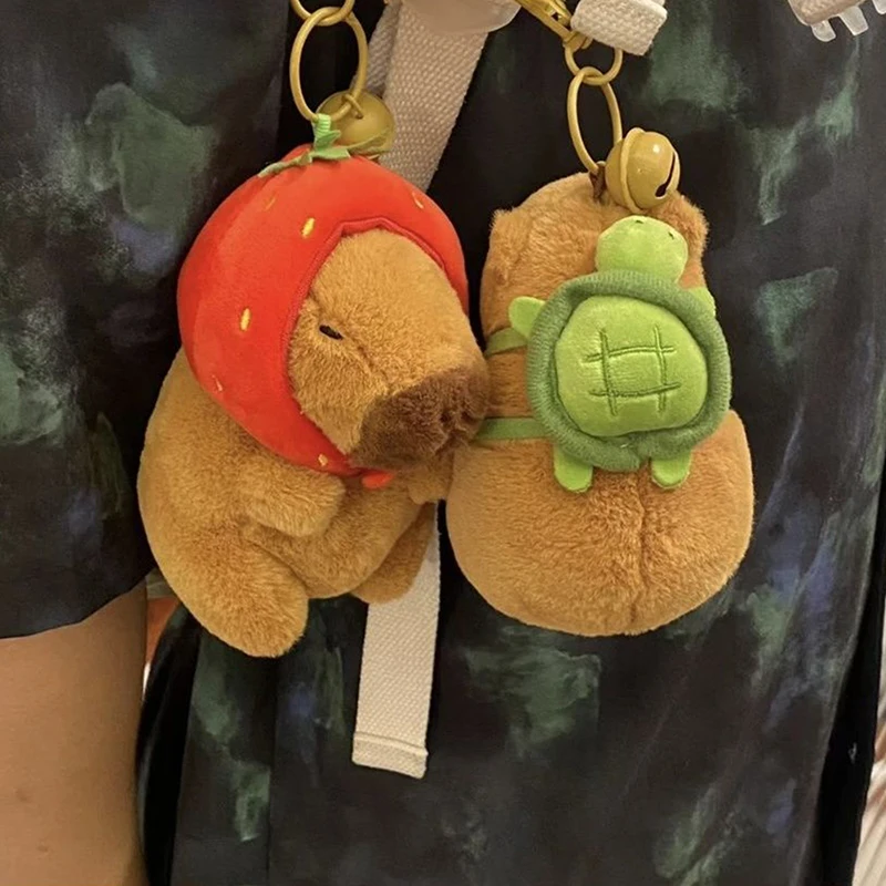 Capivara-Criativo Fofo Chaveiro De Pelúcia, Saco Bonito Pingente, Chaveiro Animais Fofos, Boneca Kawaii Recheada Chaveiros, Presente de Aniversário