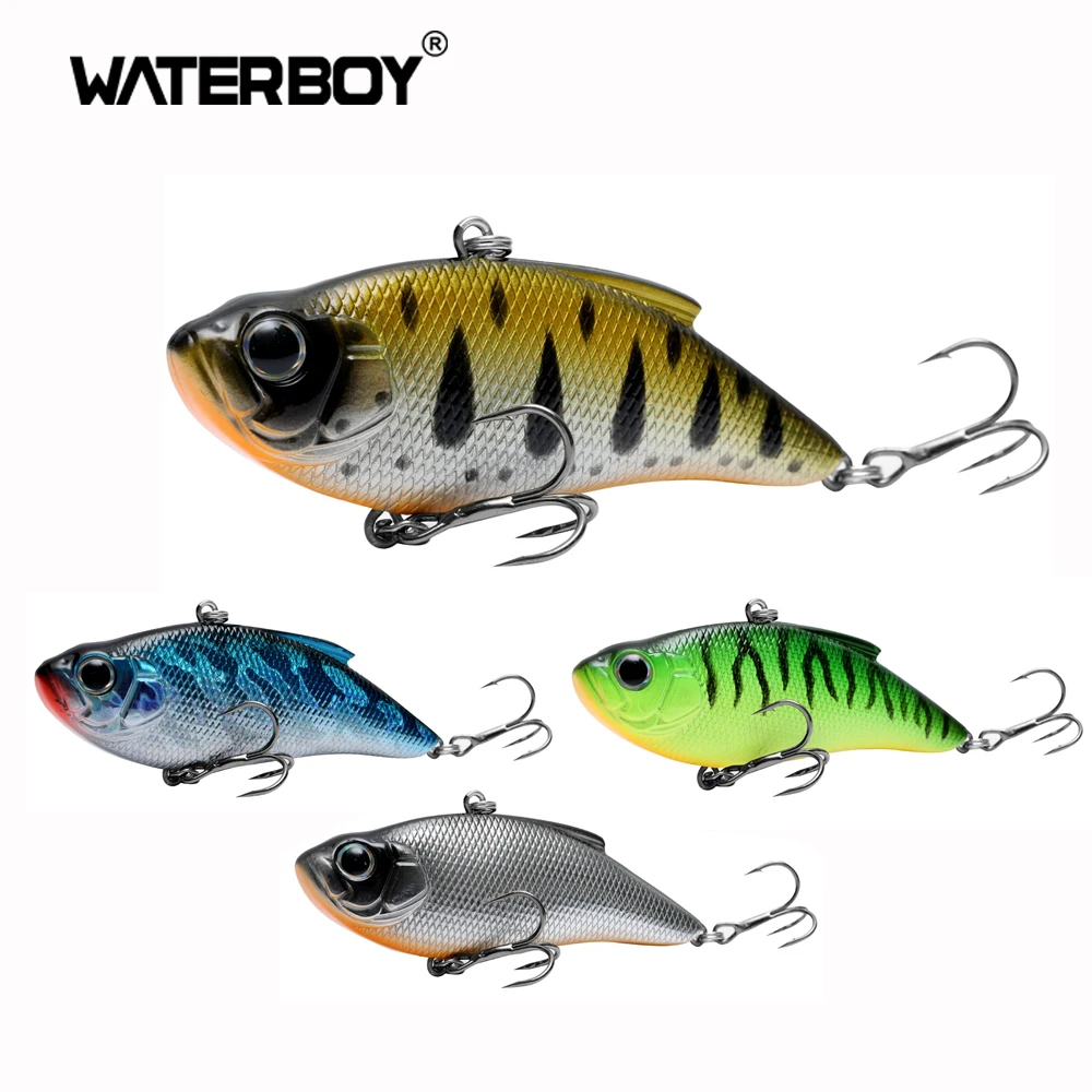 WATERBOY VIB Fishing Lure 7.5cm 16.5g Hard Artificial Vibe Lipless Plastic Vibration Noisy Rattle Sinking Vibrator Bait