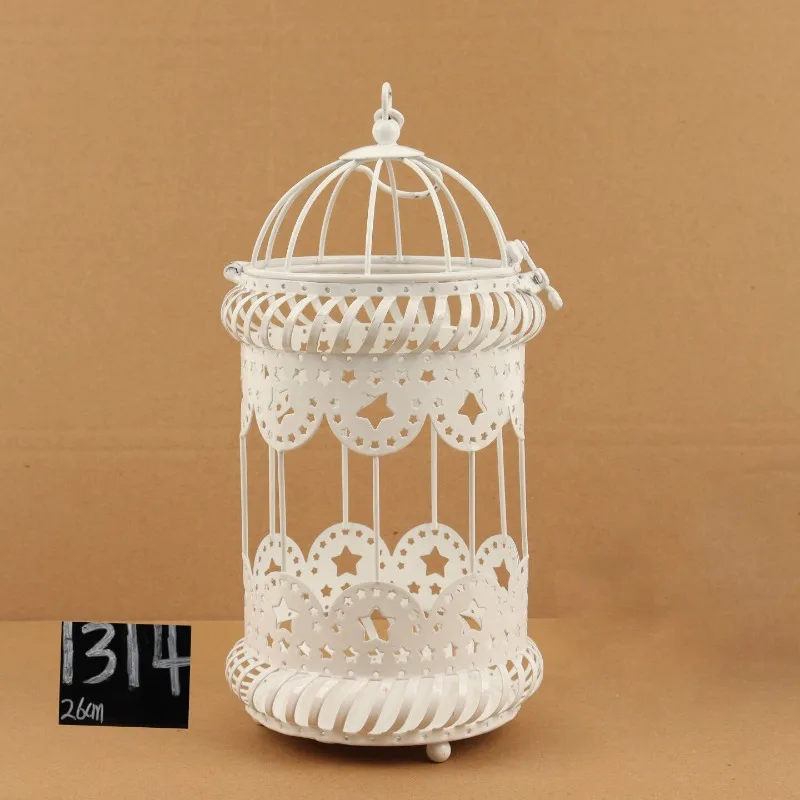 Christmas Decorative Glass Candlestick Ornament Window Scene Arrangement Dress Up Creative Wrought Iron Candlestick Pendant