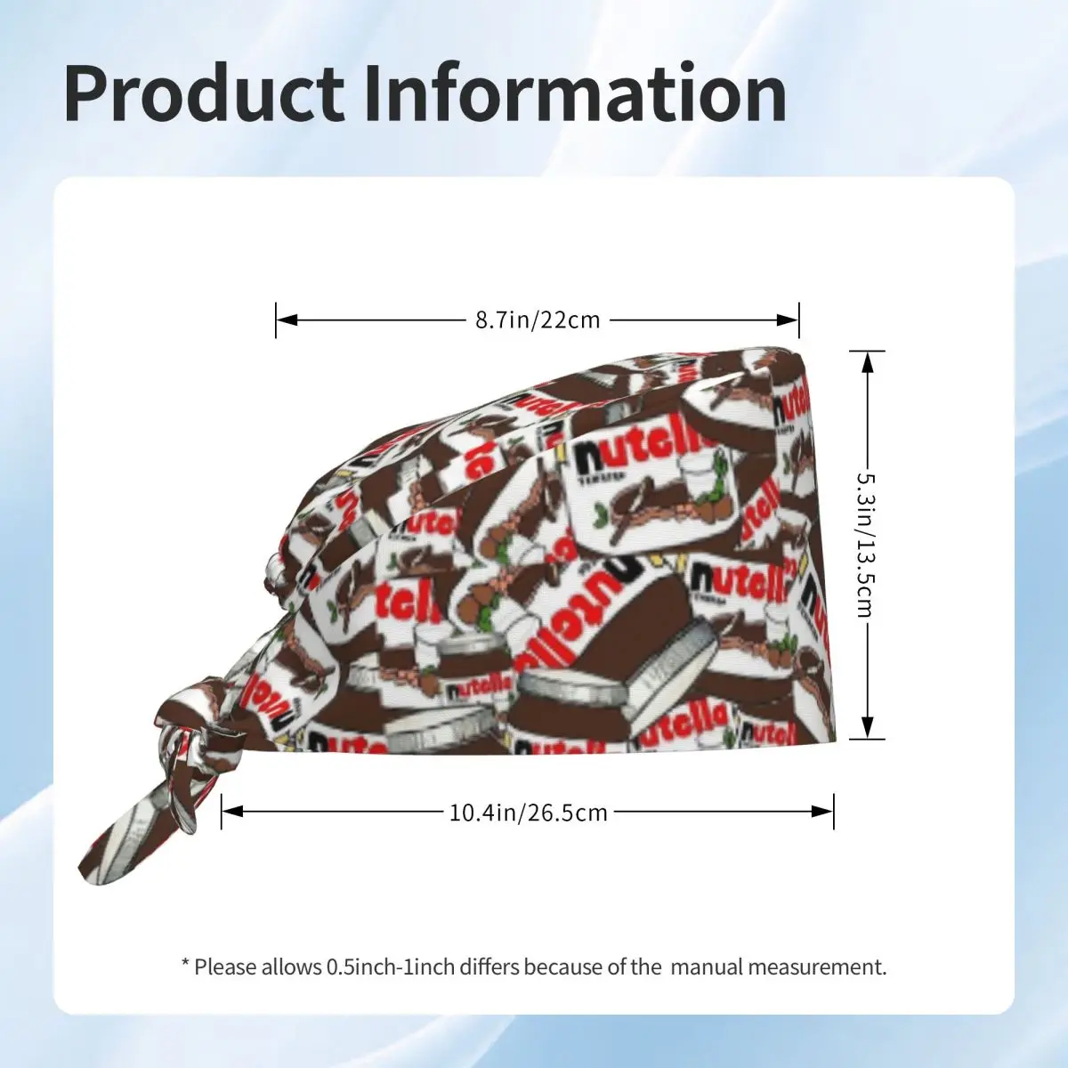 قبعة فرك الشوكولاتة من جرة نوتيلا، قبعة طبيب جراحية للعمل للجنسين، قبعات رضاعة قابلة للتعديل لطبيب الأسنان #6