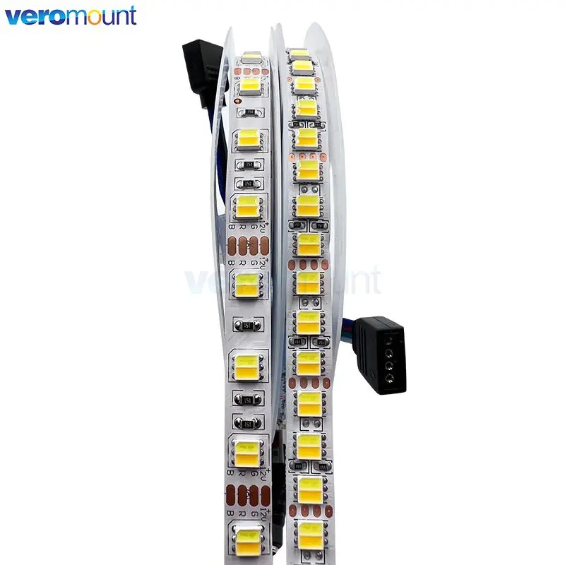 5m 5050 5025 CCT LED Strip 60LEDs/m 120LEDs/m Dual White CW+WW CCT 2 in 1 Color Temerature Ajustable LED Tape 12V 24VDC 10mm PCB