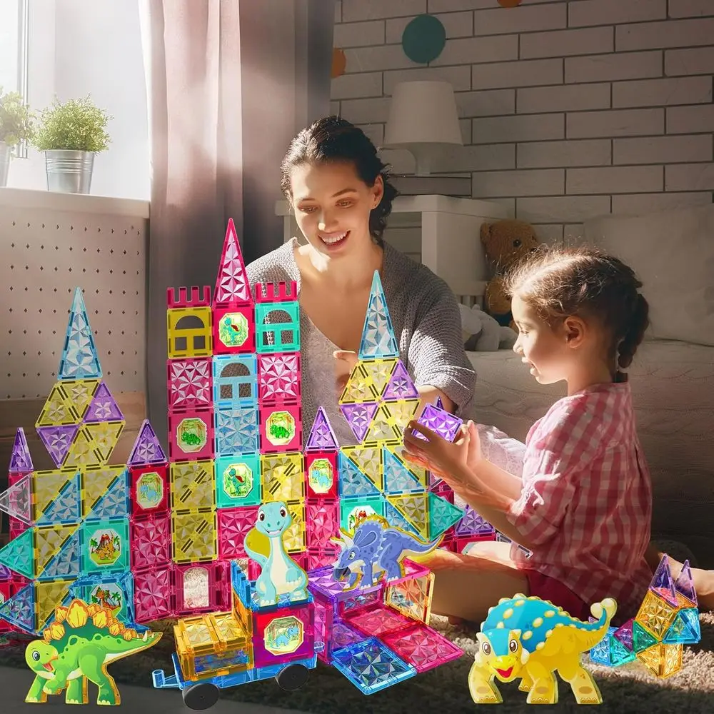 110-Piece Magnetic Building Blocks Set: Educational STEM Toys for Kids Ages 3-9, Ideal Gift for Toddlers & Preschoolers