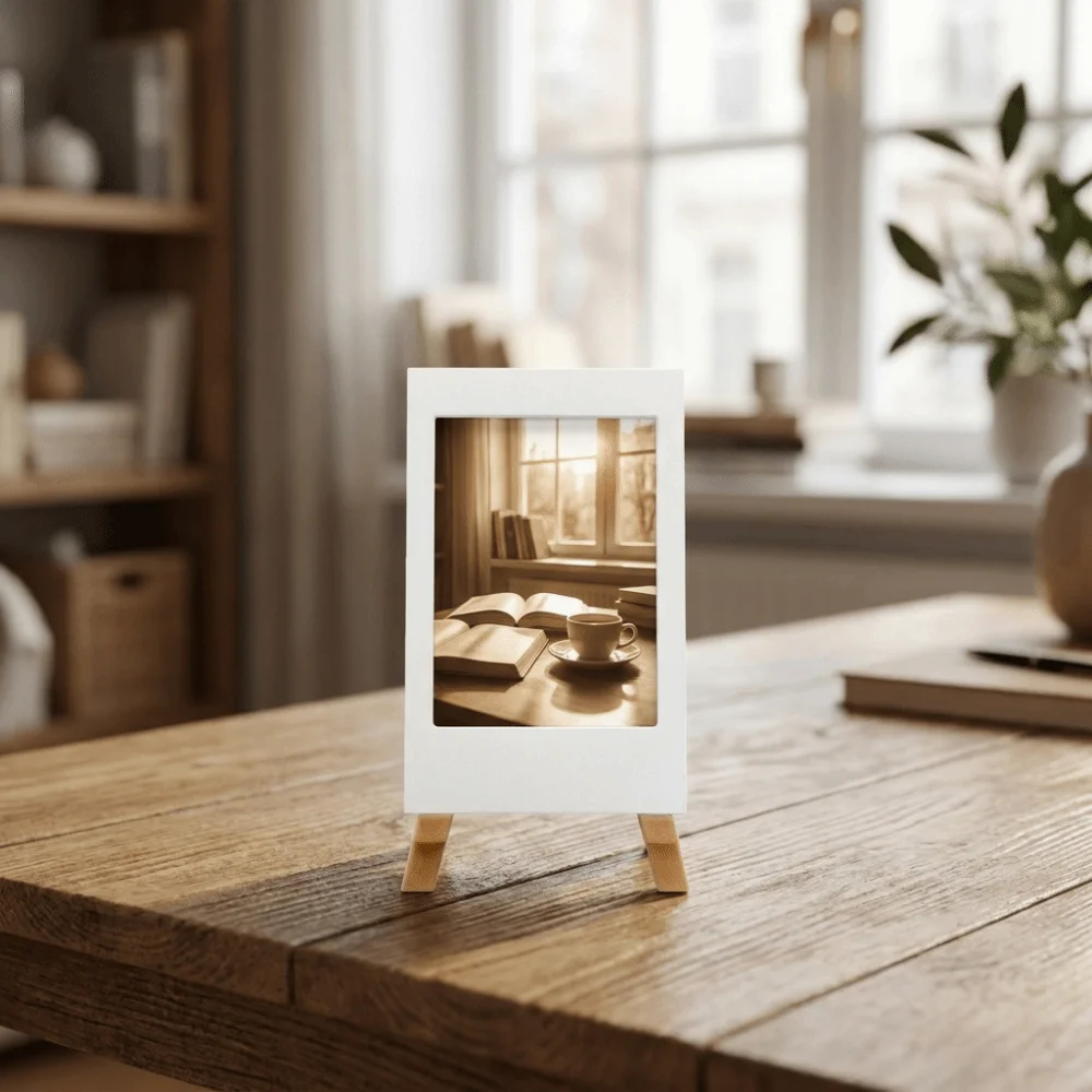 Creative Plastic 3D Printed Mini Photo Frame Minimalist Decorative Photo Display Holders Picture Frame Ornaments Bedroom