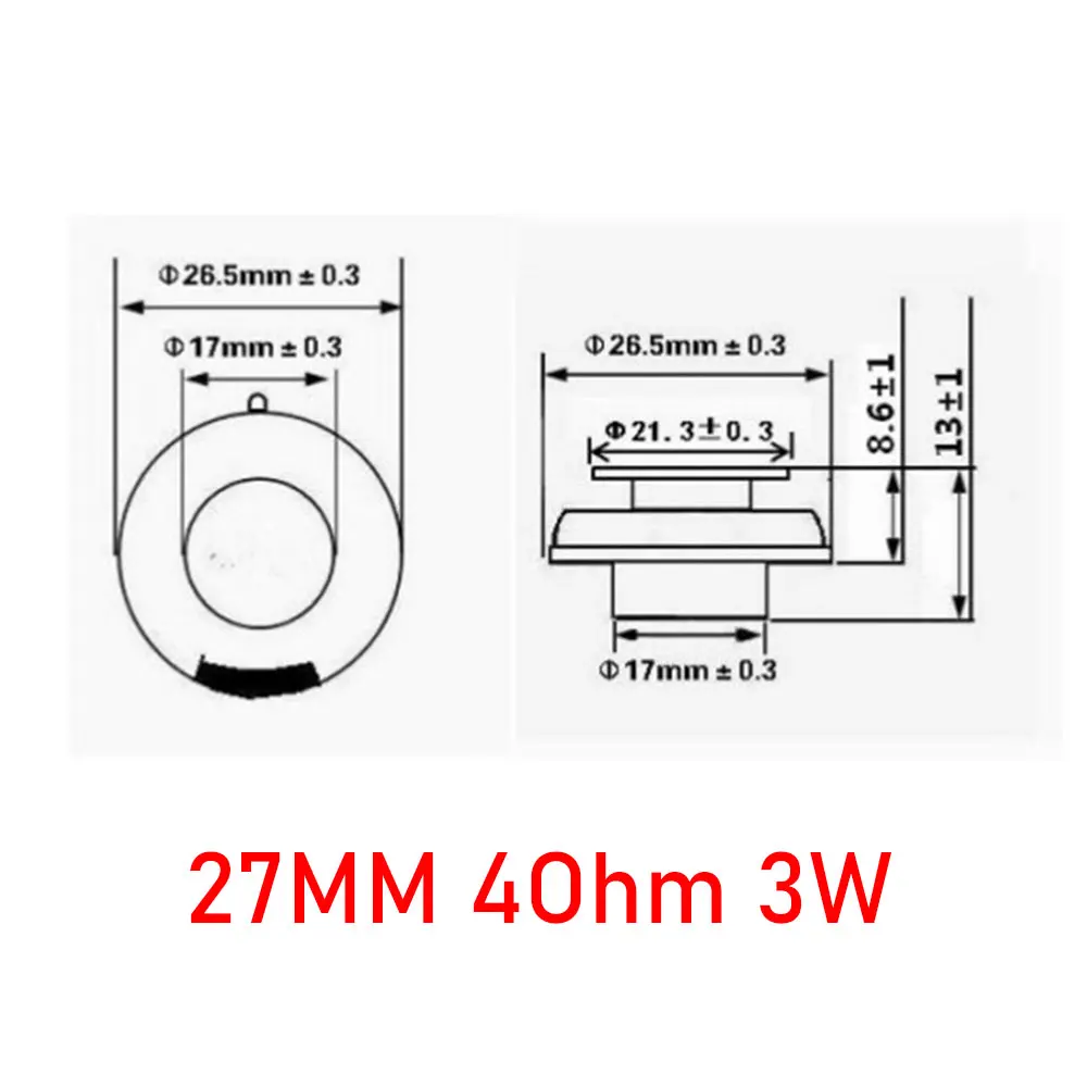YUXI 1 pz 27MM 4R 3 W vibrazione di risonanza Mini altoparlante Stereo altoparlante vibrazione altoparlante Vbro altoparlante 4 ohm 3 Watt
