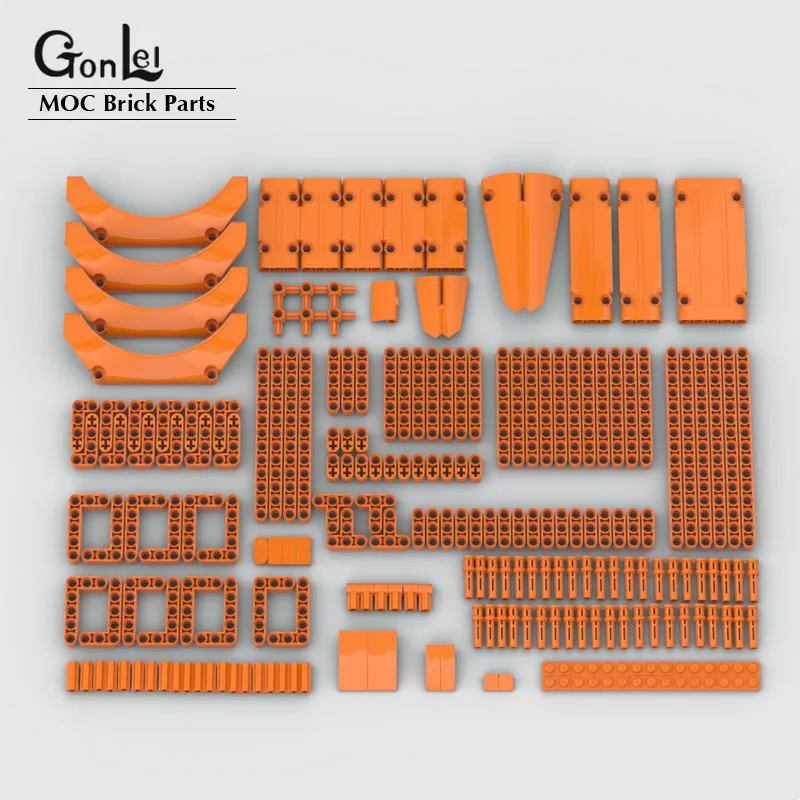 Technical Axle Pin Connector Beams Panel Fairing Car 71709 42545 Mudguard Arched Slope Curved Tile Bricks for 42126 F-150 Raptor