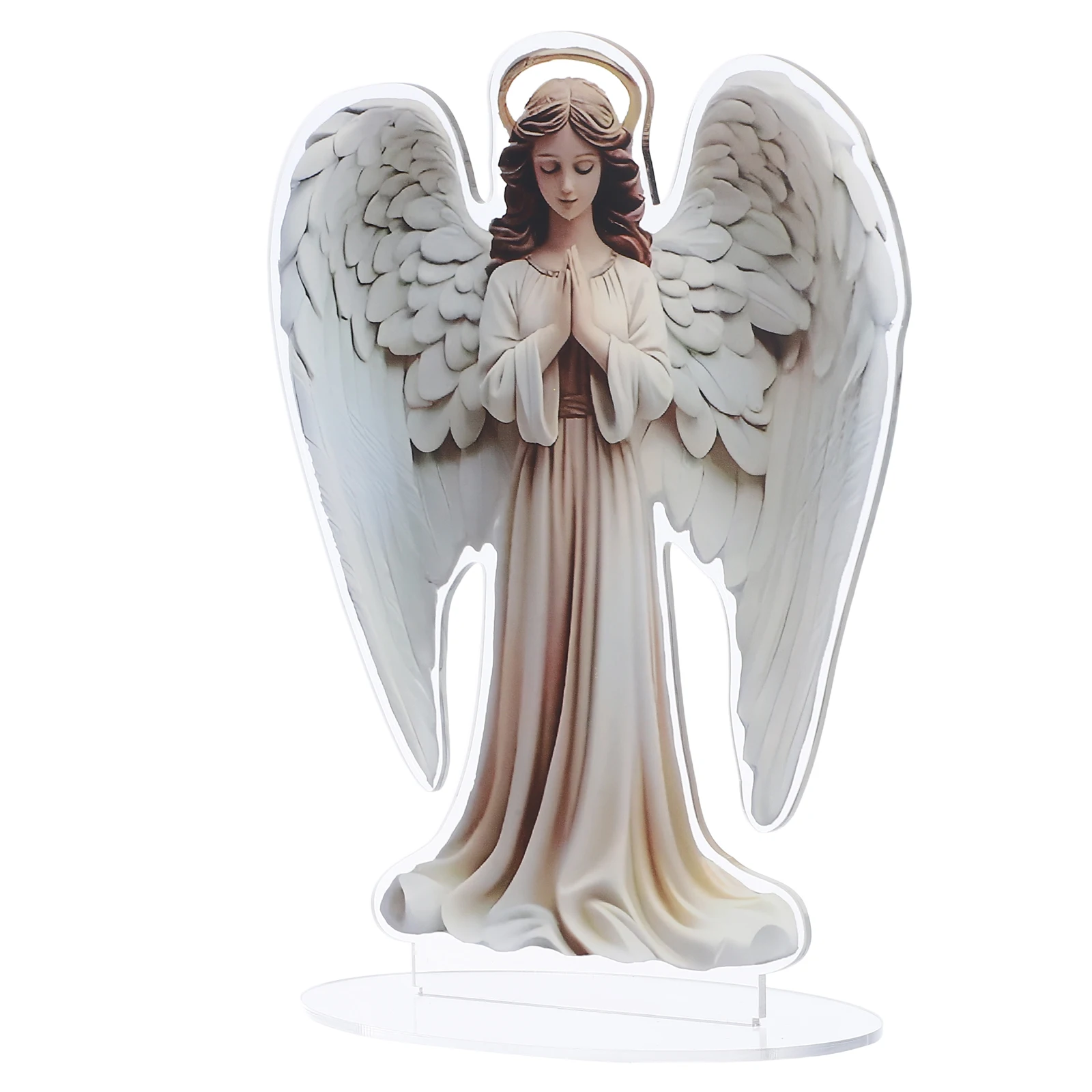 

Three-dimensional Angel Ornaments Office Decor Christian Desk Acrylic Table Top Sign Desktop