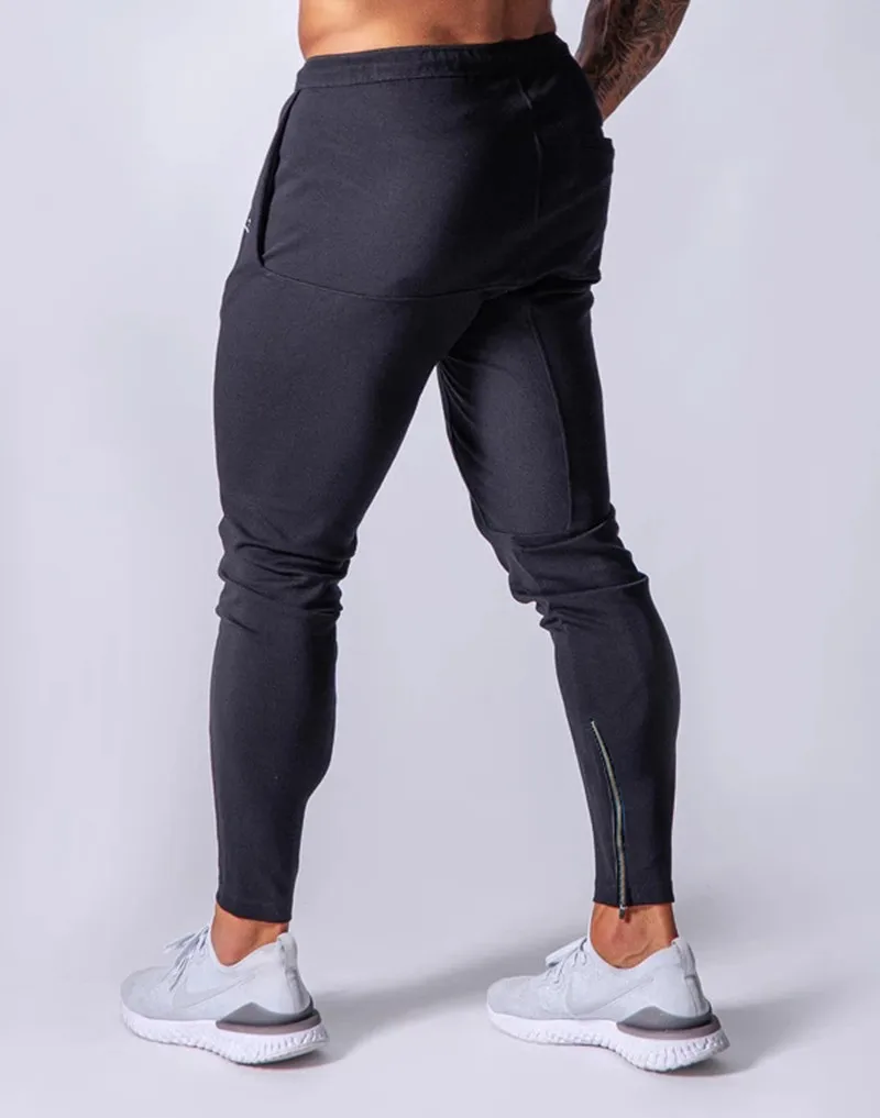 New sports pants men's running training cotton slim-fit small leg pants belt belt belt belt mouth casual sanitary pants