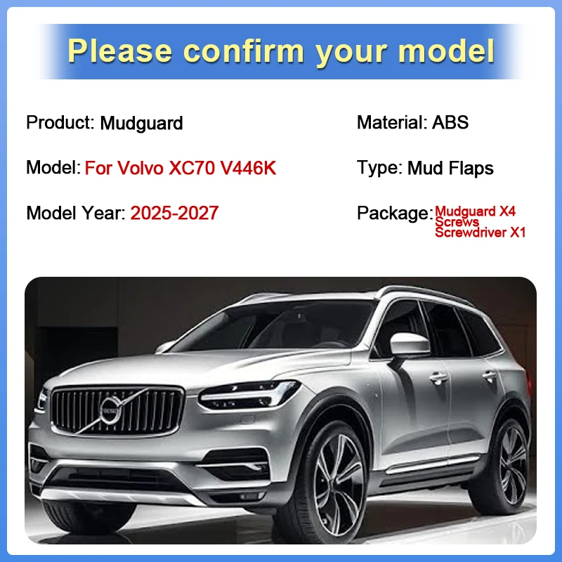

Mudguards For Volvo XC70 V446K 2025 2026 2027 Car Mudguards Auto Flap Splash Guard Front Rear Fenders Mud Flap Tools Accessories