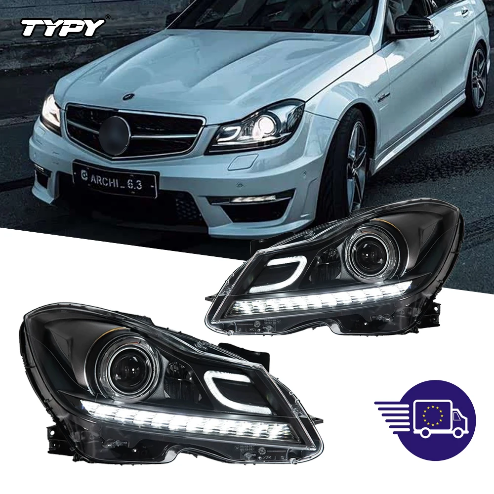 Auto Koplampen Voor Benz C-Klasse W204 2011-2013 LED Auto Lampen Dagrijverlichting Dynamische Richtingaanwijzers Auto accessoires