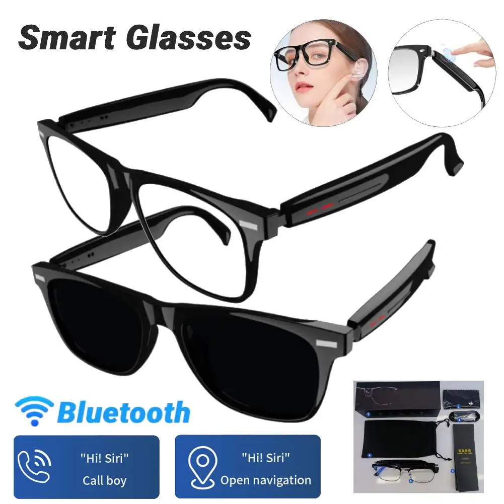 

Умные очки с голосовым помощником AI, Bluetooth-аудио, открытой акустикой, микрофоном и динамиками, спортивные очки для активного отдыха с камерой для женщин и мужчин