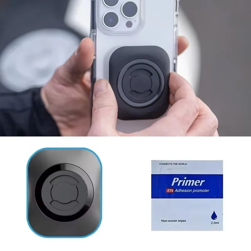 อะแดปเตอร์โทรศัพท์อินเทอร์เฟซกาวสําหรับรถจักรยานยนต์รถจักรยานเชื่อมต่อโทรศัพท์มือถือ Universal Mount สติกเกอร์แม่เหล็กกลับ Flim