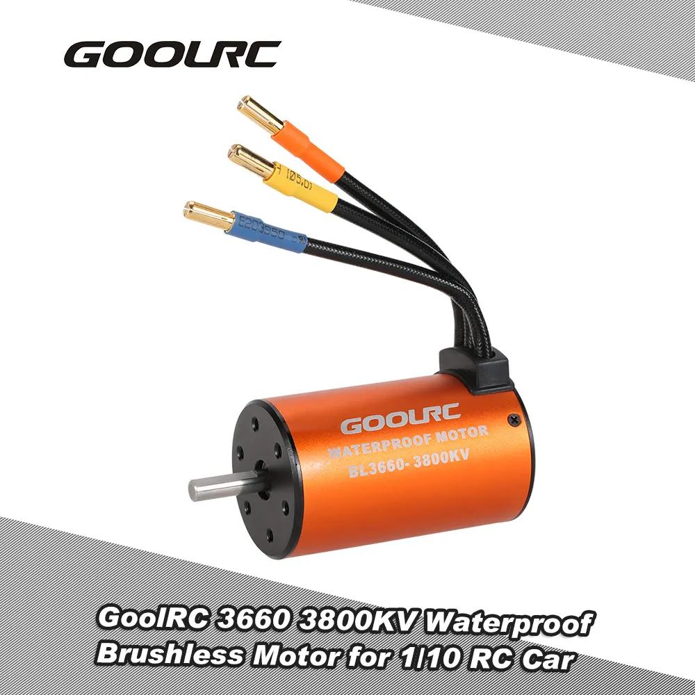 3660 3800KV Brushless Motor 5mm Shaft Diameter Waterproof 4 Pole 12 Slot High-torque Motor for 1/10 RC Car Truck Quadcopter