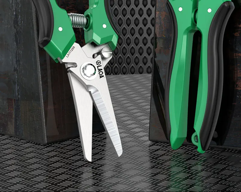 LAOA Stainless Steel Multifunctional Serrated Powerful Scissors Electrician's Scissors