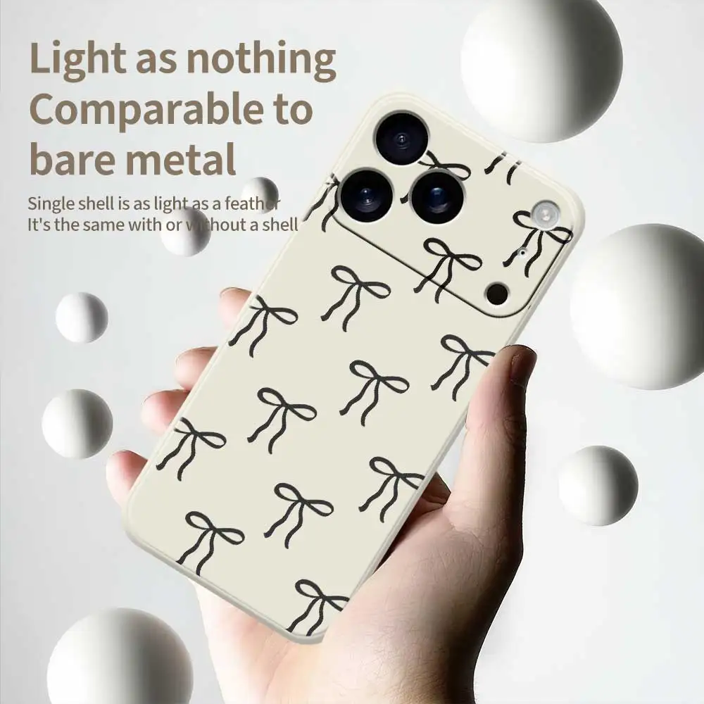 Bowknot Pattern Phone Case For iPhone 17 Pro Max 17 Air 16 15 14 Plus 13 12 11 Pro Max XS Max XR 7 8Plus 16E Silicone Soft Cover