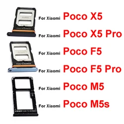 Sim Card Tray Holder For Xiaomi Poco X5 F5 Pro M5 M5s SIM Card Slot Holder Socket Card Reader Adapter Replacement Repair Parts
