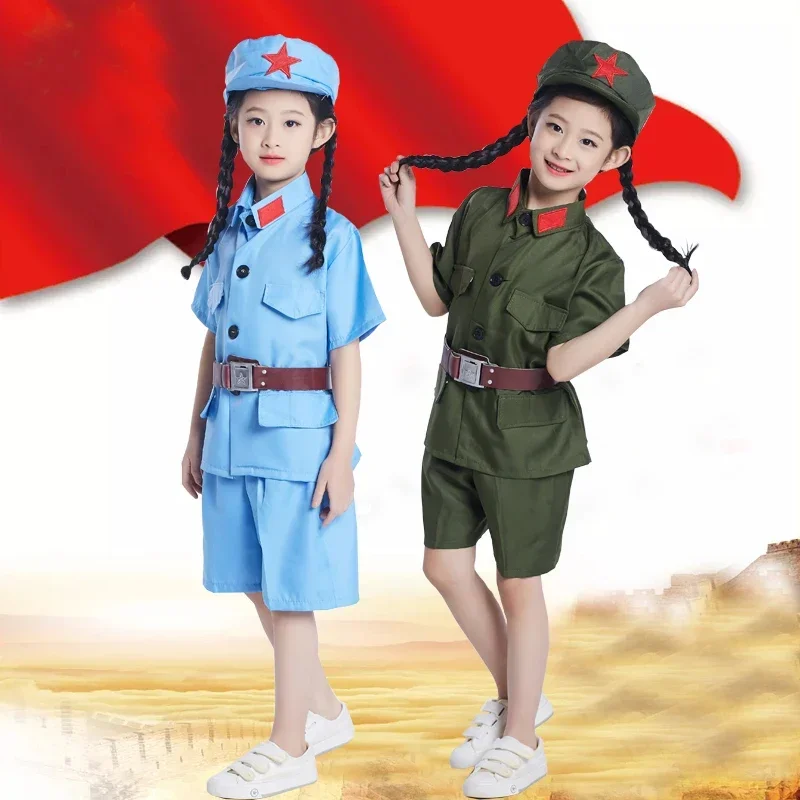 New Design Children Military Uniform  Red Army Clothing The Eight Route Clothes China Clothes Cosplay Dance Costumes