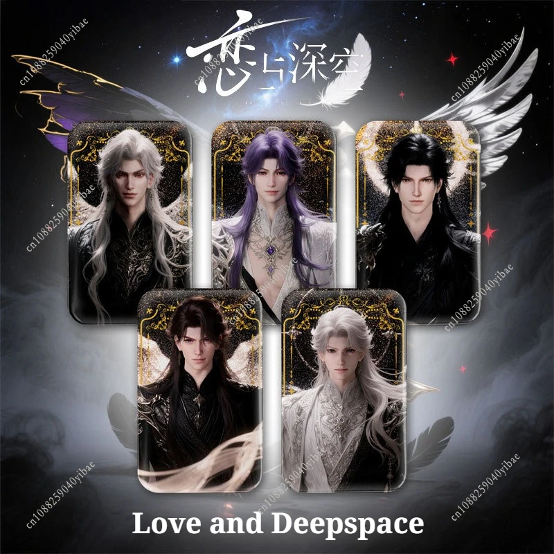

Игра Love and Deepspace Sylus Xavier Zayne Rafayel Caleb Angel King Wings 4,3*7 см прямоугольный значок со вспышкой коллекция подарков для фанатов