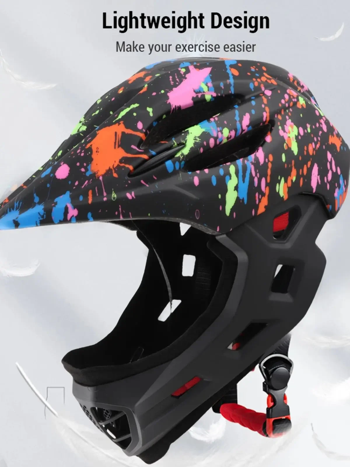 AliExpress LIXADA 16 Vents Kids Bike Helmet LED Tail Light Adjustable Fit Detachable Chin Strap Breathable Lightweight Full Face Bicycle Helmet