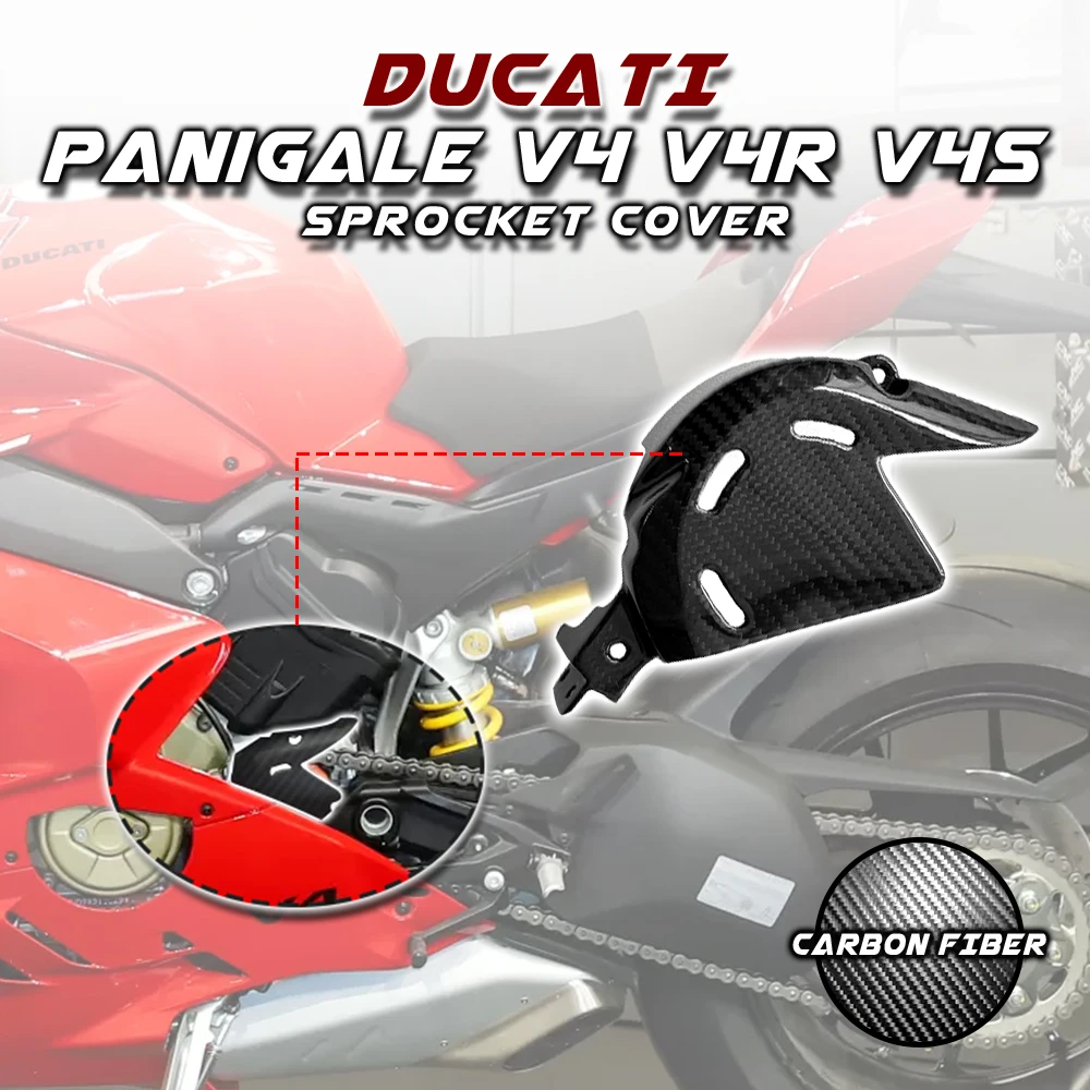 

For Ducati Panigale V4/ V4S/ V4R 2018-2022 2019 2020 100% full Carbon Fiber Sprocket Cover Fairing Motorcycle Accessories