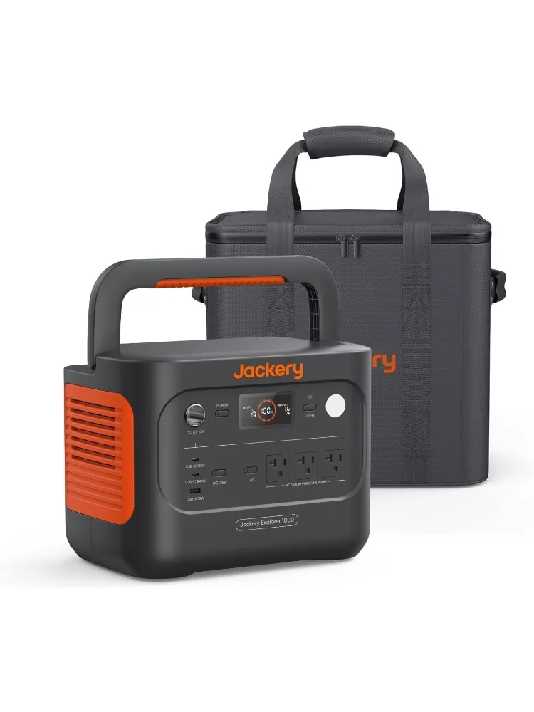 

000 v2 Portable Power Station and Carrying Bag, 1070Wh LiFePO4 Battery,1500W AC/100W USB-C Output, 1 Hr Fast C