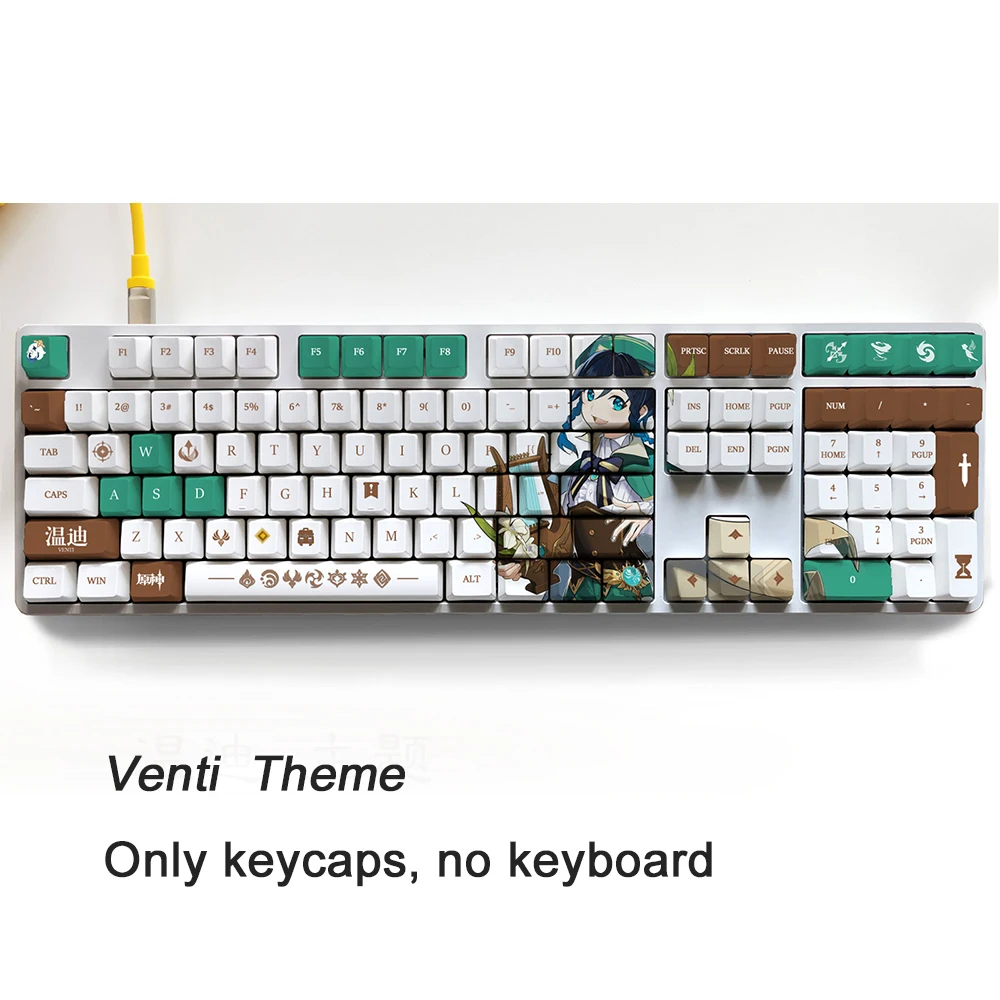 Scaramouche Theme Keycaps OEM PBT Anime 108 Keys Keycaps Mechanical Keyboard Caps For MX Multi-role Game Keyboard Decor Gifts