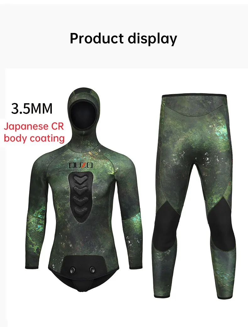 3,5 mm CR Neopren-Tauchanzug mit offenen Zellen, Freitauchanzug, Tarnanzug, Ganzkörperanzug für Herren, zum Schnorcheln, Schwimmen und Speerfischen – Detail 6
